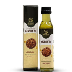 NATFARM Pure Sweet Almond Oil 100ml, Wood Pressed & Extracted from Mamra Almonds, Rich in Vitamin E, Ideal for Hair, Skin, Face, Body Moisturizing & Massage, Anti-Aging Natural Oil for Glowing Skin