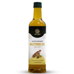 NATFARM Yellow Mustard Oil, Wood Pressed Pure & Unrefined Cooking Oil with Omega 3, Improves Heart Health & Digestive Health, Rich in Vitamin E with Anti Microbial Properties - 1 Litre