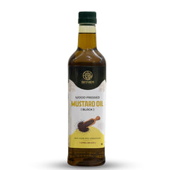 NATFARM Black Mustard Oil, Wood Pressed Pure & Unrefined Cooking Oil with Omega 3, Improves Heart Health & Digestive Health, Rich in Vitamin E with Anti Microbial Properties, 1 Litre
