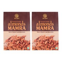 NATFARM Pure Mamra Almonds 500 gm, Super Healthy Crunchy Natural Mamra Badam, Snack Nuts Dry Fruits, Rich in Vitamin E & Antioxidants (Pack of 2)